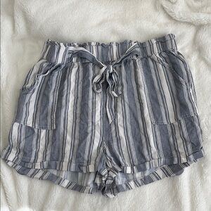 SO High Waist Striped Blue and White Shorts